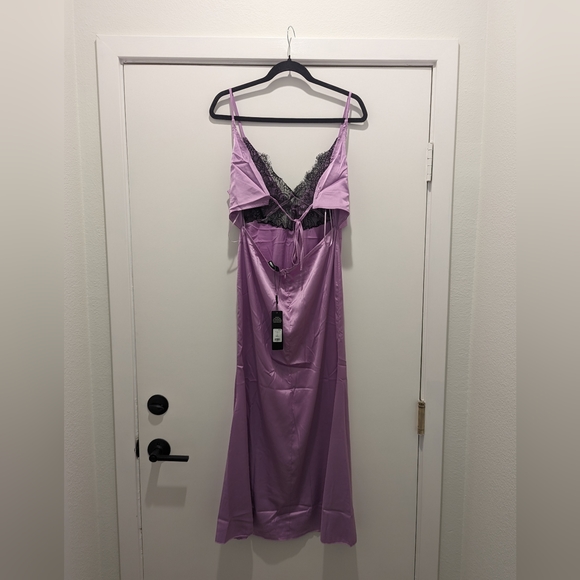 FASHION NOVA - Maya Satin Maxi/Midi Dress - Picture 6 of 9